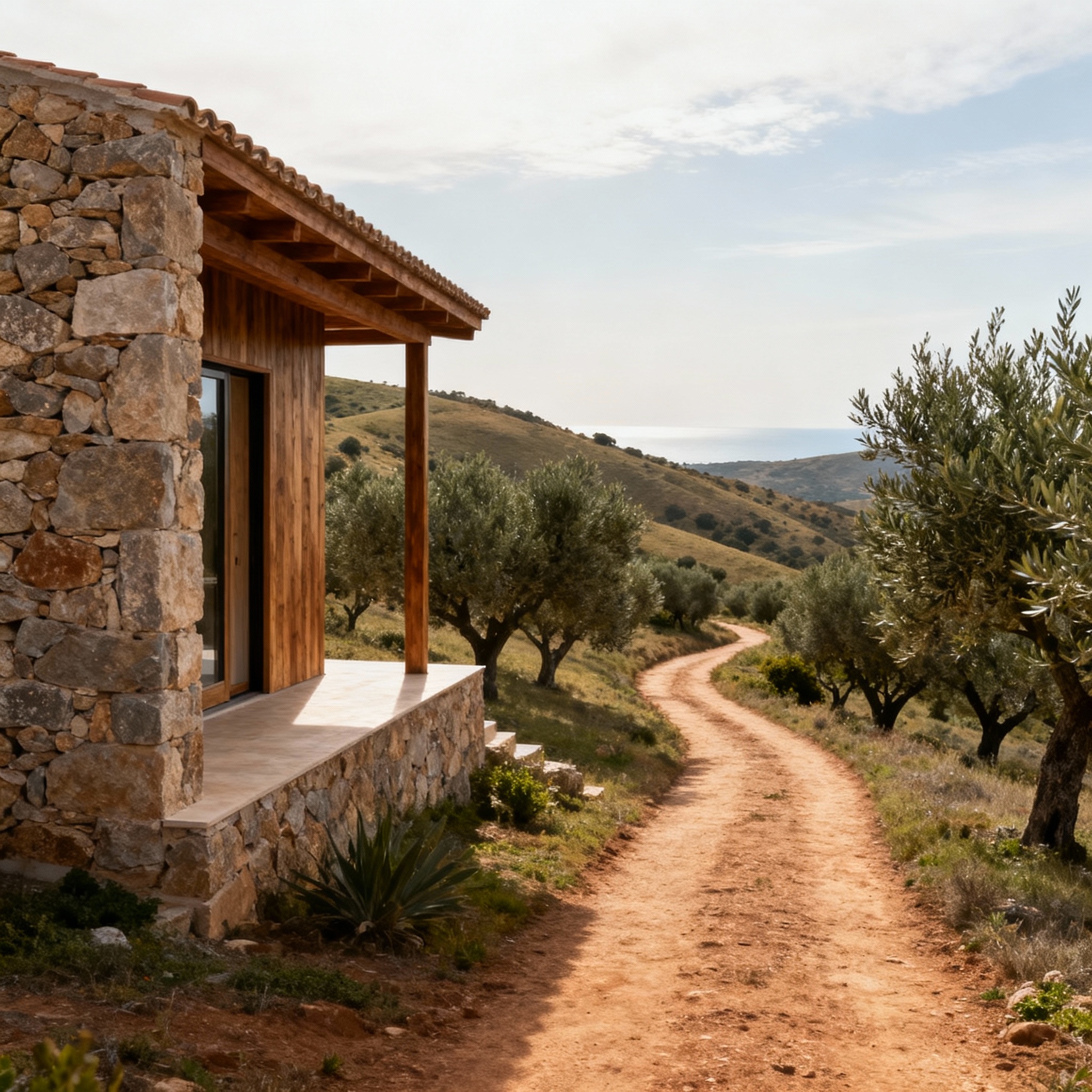 Independent houses nestled in the Sardinian countryside, showcasing rustic charm and natural beauty.