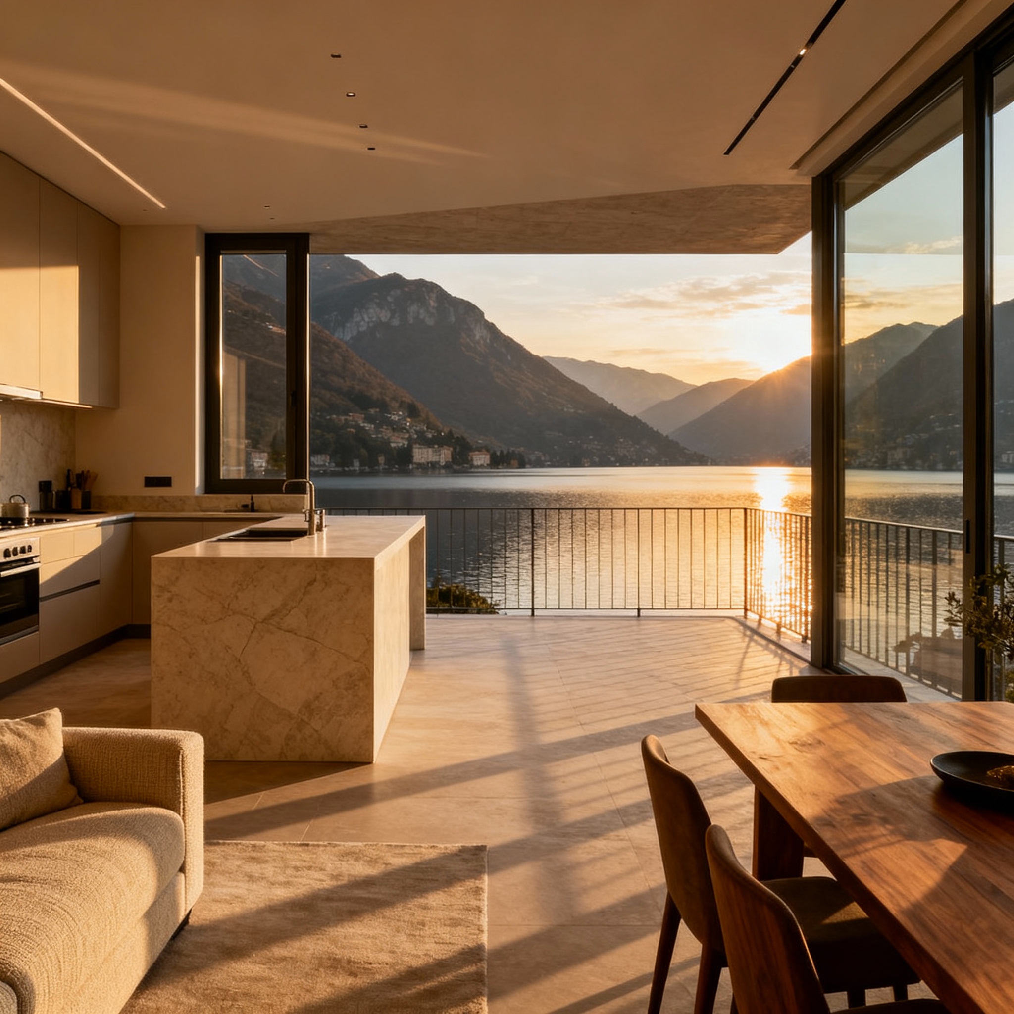 Charming seaside village featuring elegant villas and beautiful beaches under a clear blue sky.